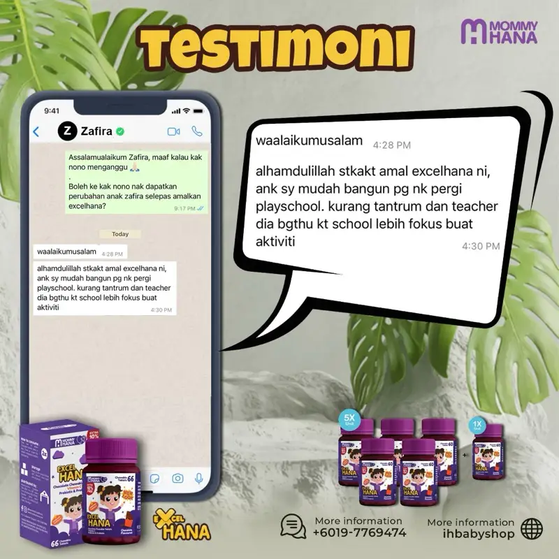 Testimoni pengguna Excel Hana untuk anak lambat bercakap