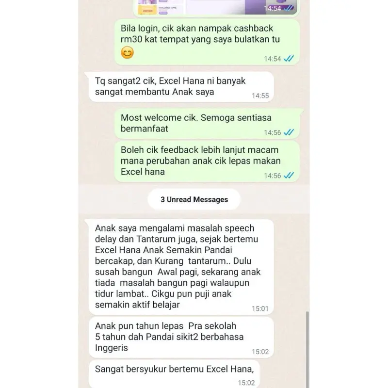 Maklum balas ibu bapa terhadap Excel Hana - speech delay anak
